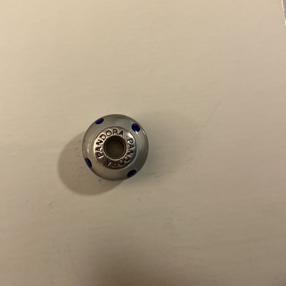 Blue polka dot pandora charm